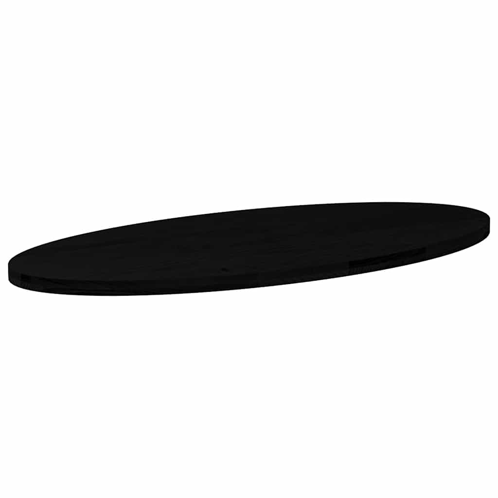 Table Top Dark Brown 140x60x4 cm Solid Wood Oak Oval