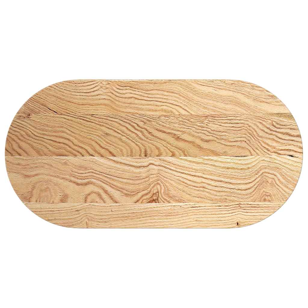 Table Top 100x50x2 cm Solid Wood Oak Oval