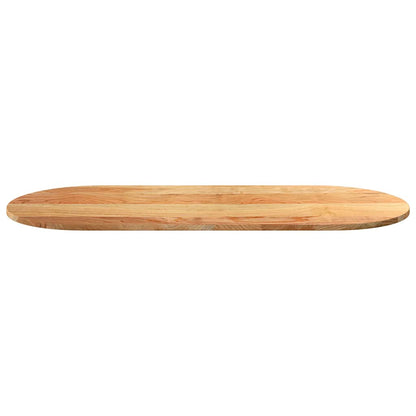 Table Top Light Brown 140x60x2 cm Solid Wood Oak Oval