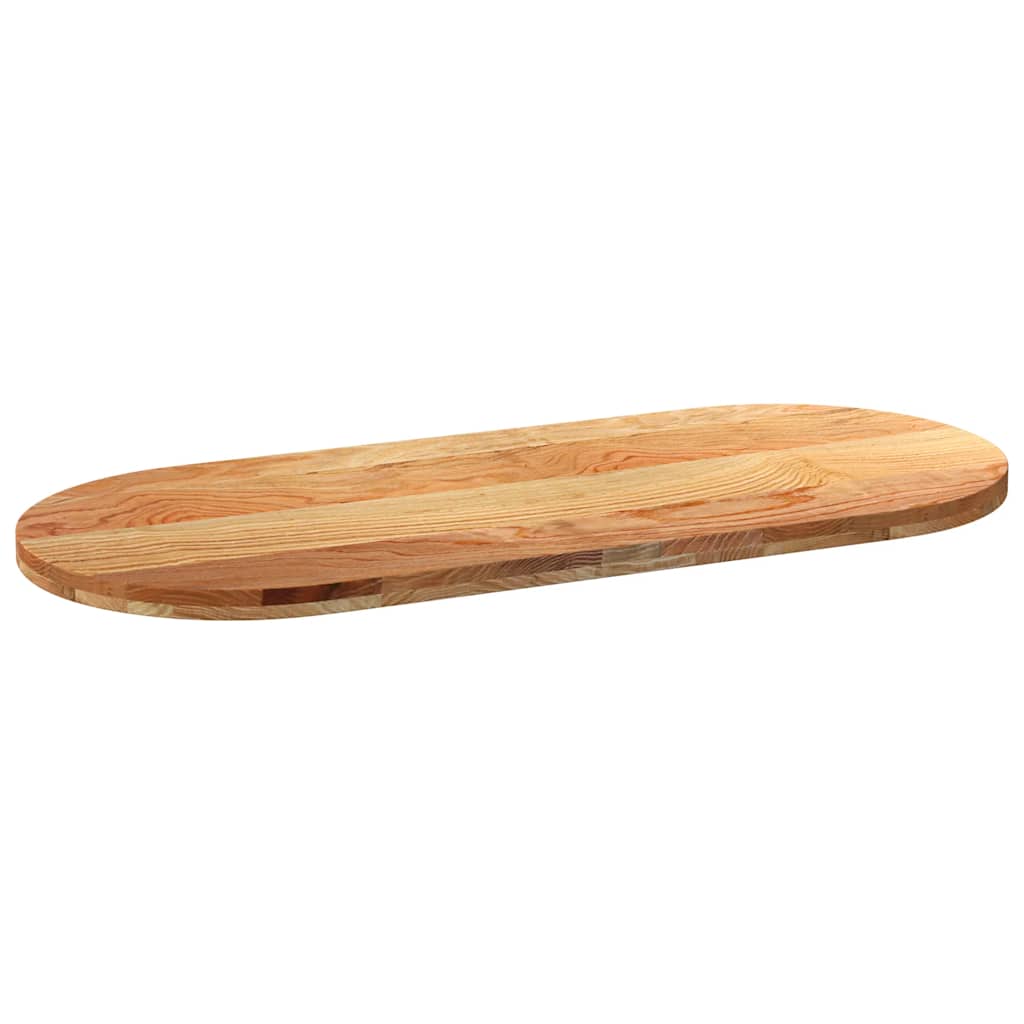 Table Top Light Brown 140x60x4 cm Solid Wood Oak Oval