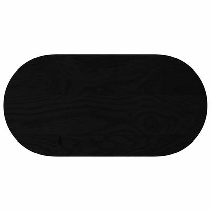 Table Top Dark Brown 80x40x2 cm Solid Wood Oak Oval