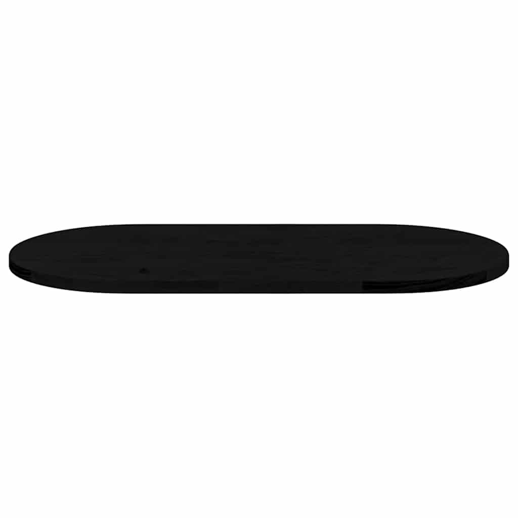 Table Top Dark Brown 80x40x2 cm Solid Wood Oak Oval