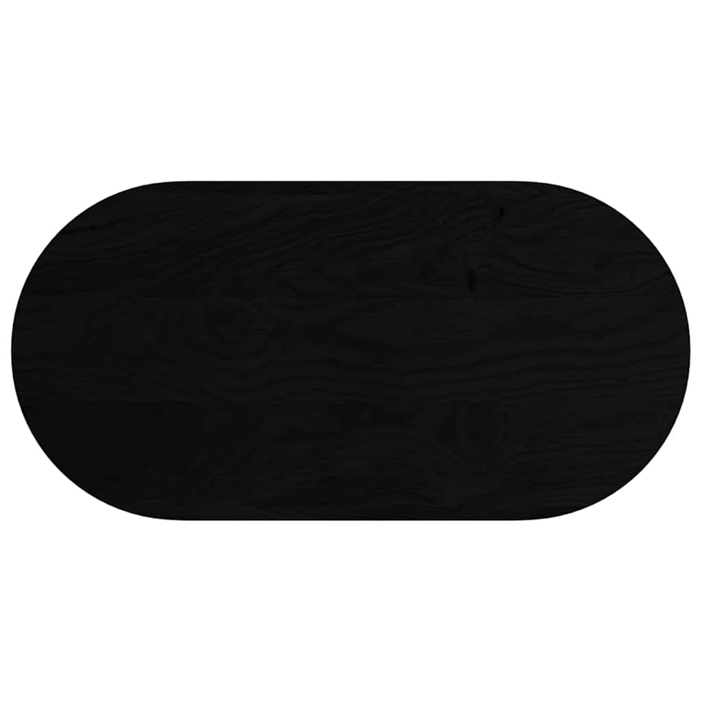 Table Top Dark Brown 100x50x2 cm Solid Wood Oak Oval