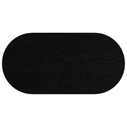 Table Top Dark Brown 100x50x2 cm Solid Wood Oak Oval