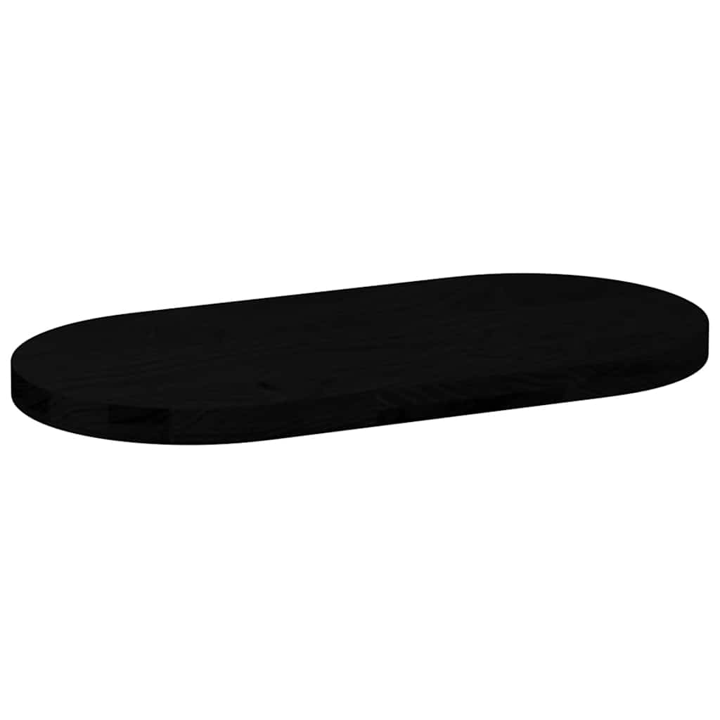 Table Top Dark Brown 80x40x4 cm Solid Wood Oak Oval
