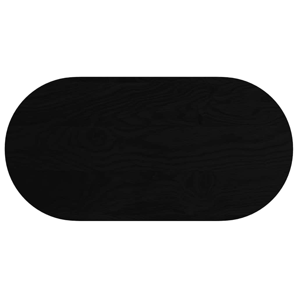 Table Top Dark Brown 100x50x4 cm Solid Wood Oak Oval