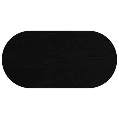 Table Top Dark Brown 100x50x4 cm Solid Wood Oak Oval