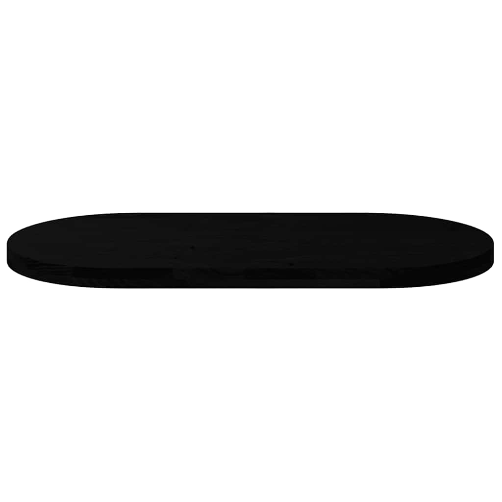 Table Top Dark Brown 100x50x4 cm Solid Wood Oak Oval