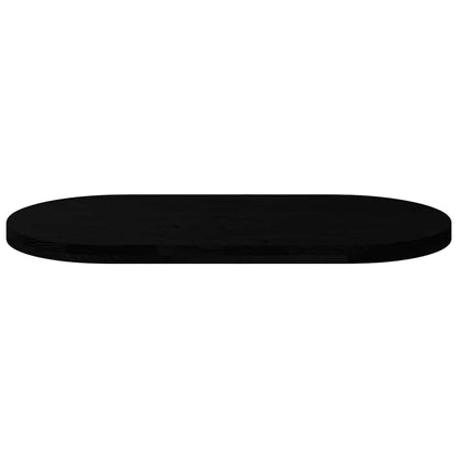 Table Top Dark Brown 100x50x4 cm Solid Wood Oak Oval