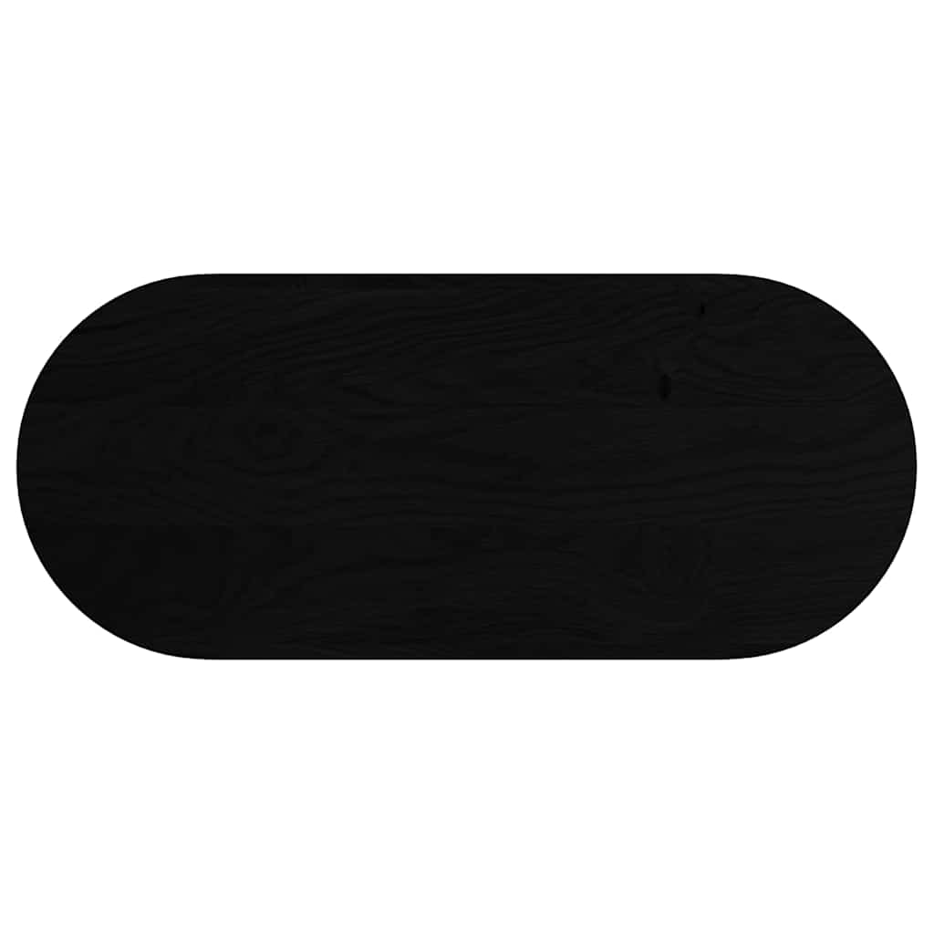 Table Top Dark Brown 140x60x4 cm Solid Wood Oak Oval