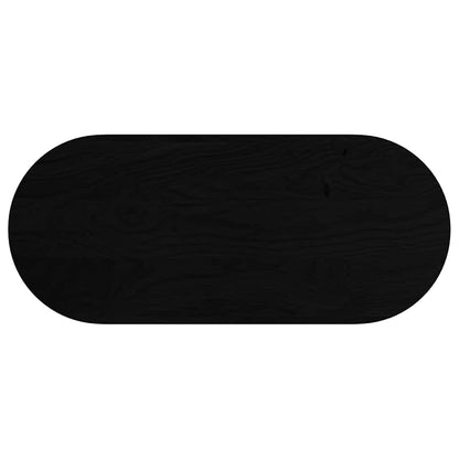 Table Top Dark Brown 140x60x4 cm Solid Wood Oak Oval