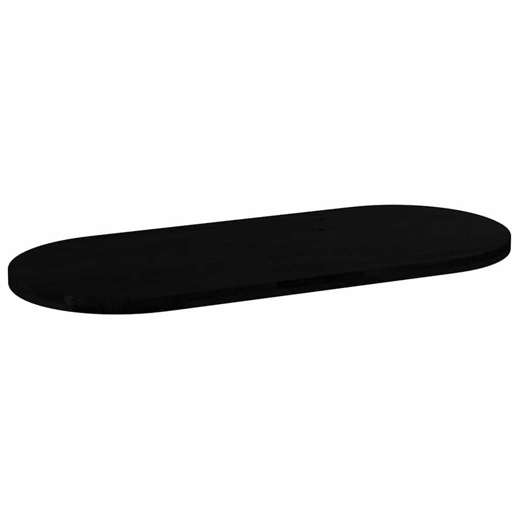 Table Top Dark Brown 140x60x4 cm Solid Wood Oak Oval
