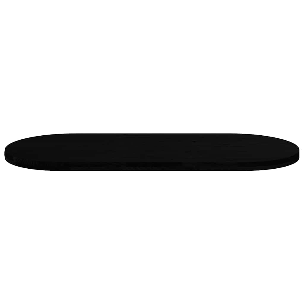 Table Top Dark Brown 140x60x4 cm Solid Wood Oak Oval