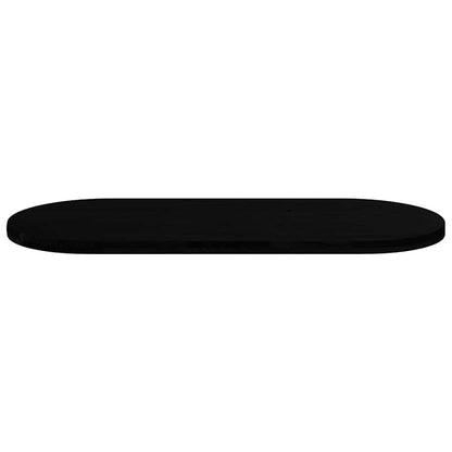 Table Top Dark Brown 140x60x4 cm Solid Wood Oak Oval