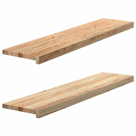 Window Sills 2 pcs Untreated 110x30x2 cm Solid Wood Oak