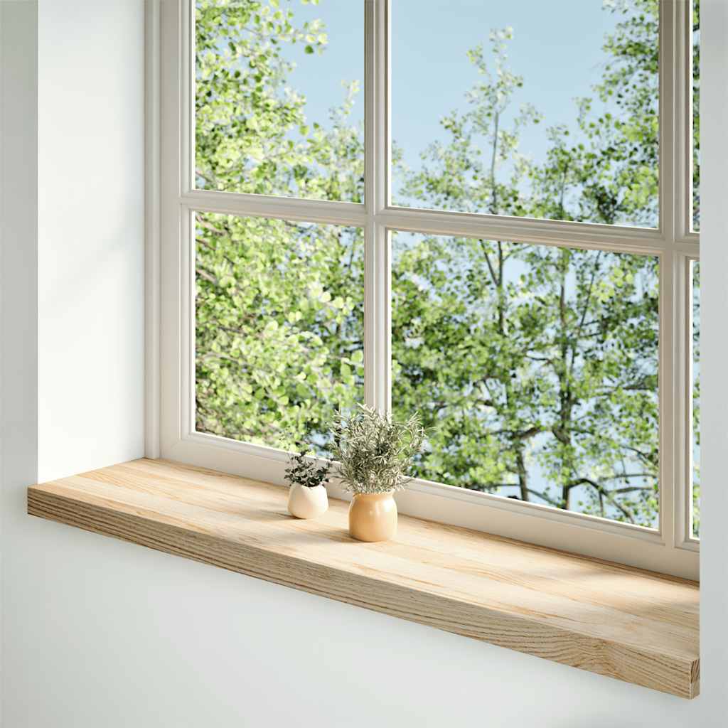 Window Sills 2 pcs Untreated 120x30x2 cm Solid Wood Oak
