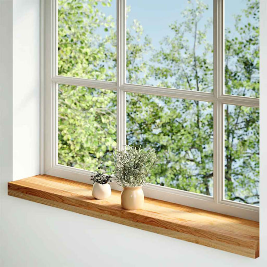 Window Sills 2 pcs Light Brown 80x15x2 cm Solid Wood Oak