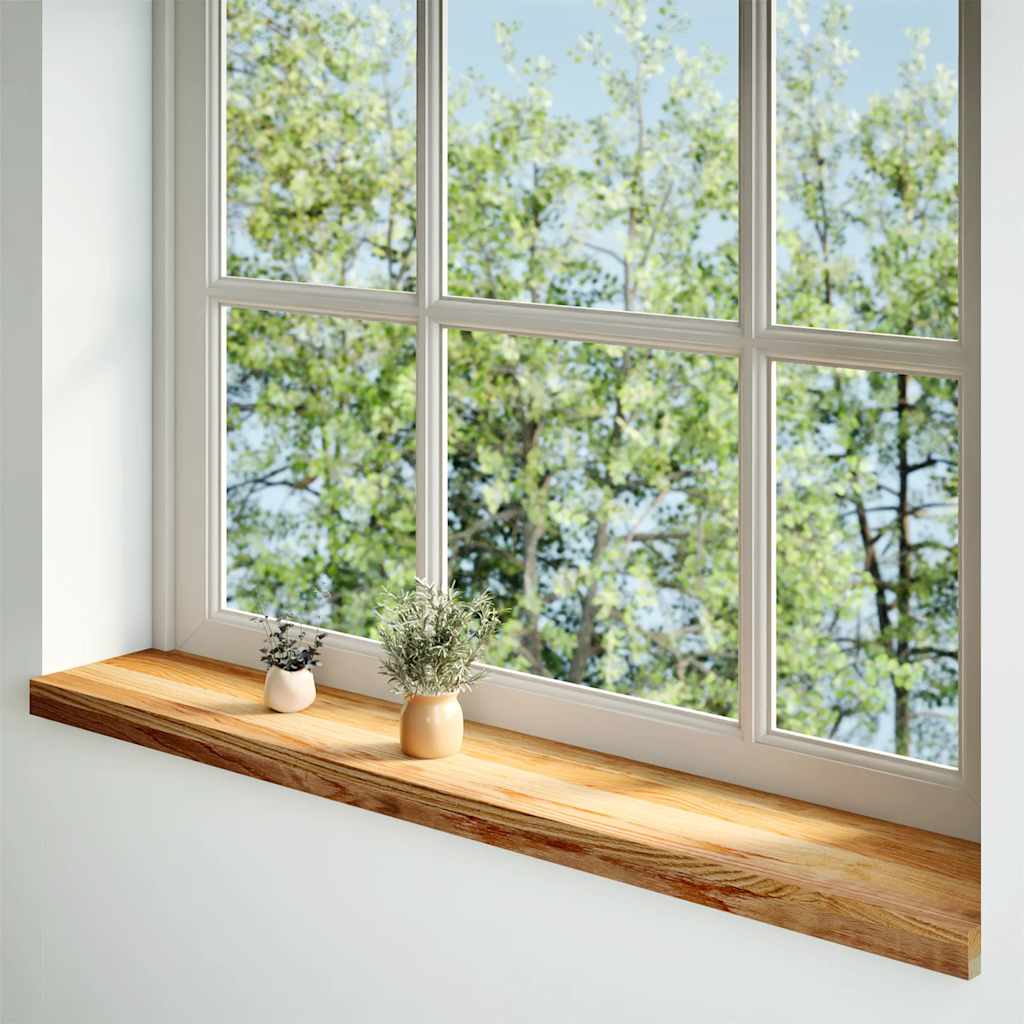 Window Sills 2 pcs Light Brown 110x20x2 cm Solid Wood Oak