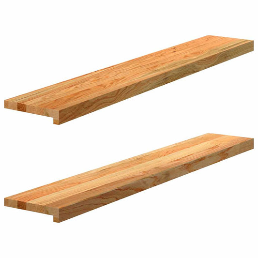 Window Sills 2 pcs Light Brown 120x20x2 cm Solid Wood Oak