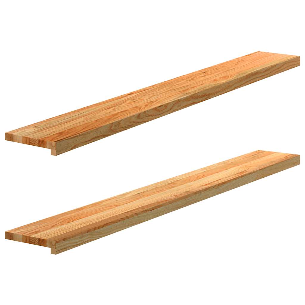 Window Sills 2 pcs Light Brown 160x20x2 cm Solid Wood Oak