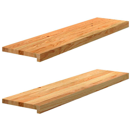 Window Sills 2 pcs Light Brown 100x25x2 cm Solid Wood Oak