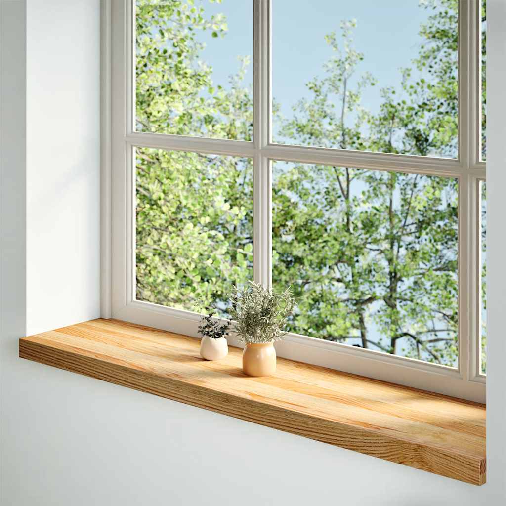 Window Sills 2 pcs Light Brown 100x25x2 cm Solid Wood Oak