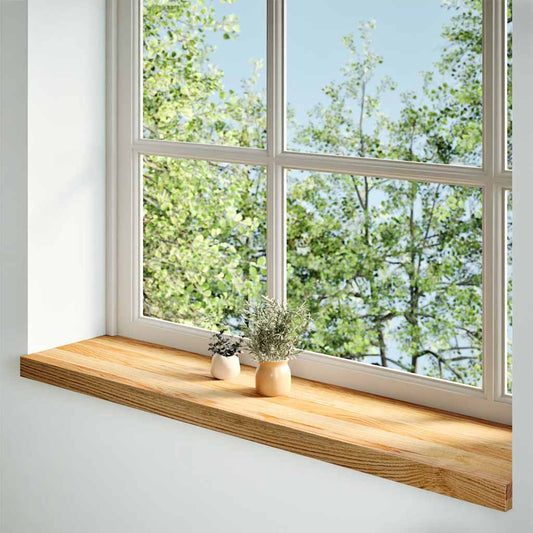 Window Sills 2 pcs Light Brown 100x25x2 cm Solid Wood Oak