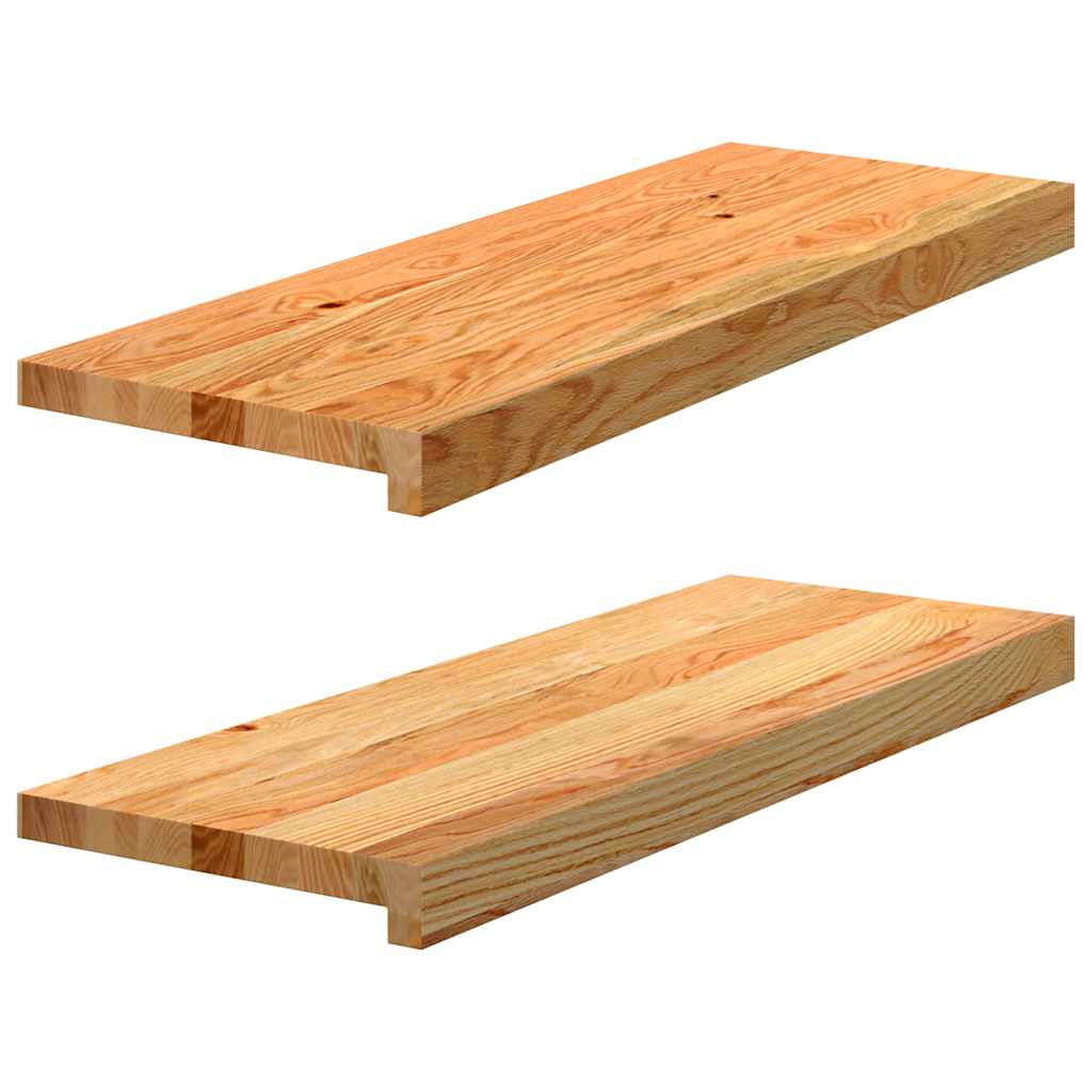 Window Sills 2 pcs Light Brown 70x30x2 cm Solid Wood Oak