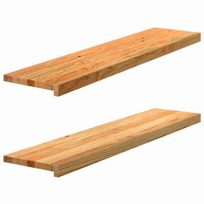 Window Sills 2 pcs Light Brown 110x30x2 cm Solid Wood Oak
