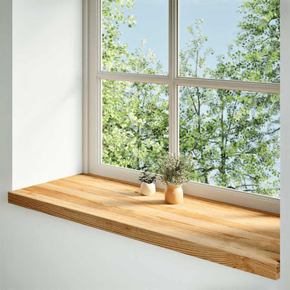 Window Sills 2 pcs Light Brown 100x40x2 cm Solid Wood Oak