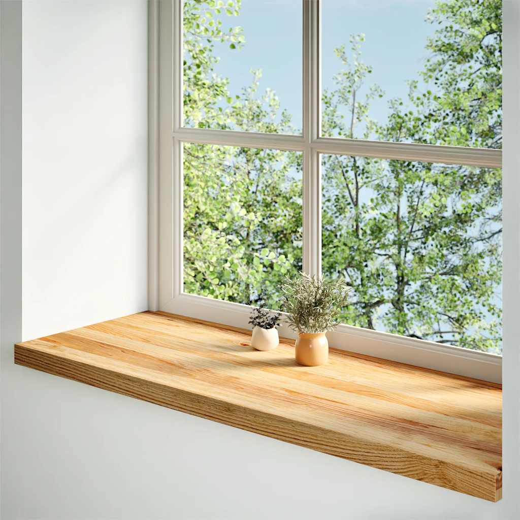 Window Sills 2 pcs Light Brown 120x40x2 cm Solid Wood Oak