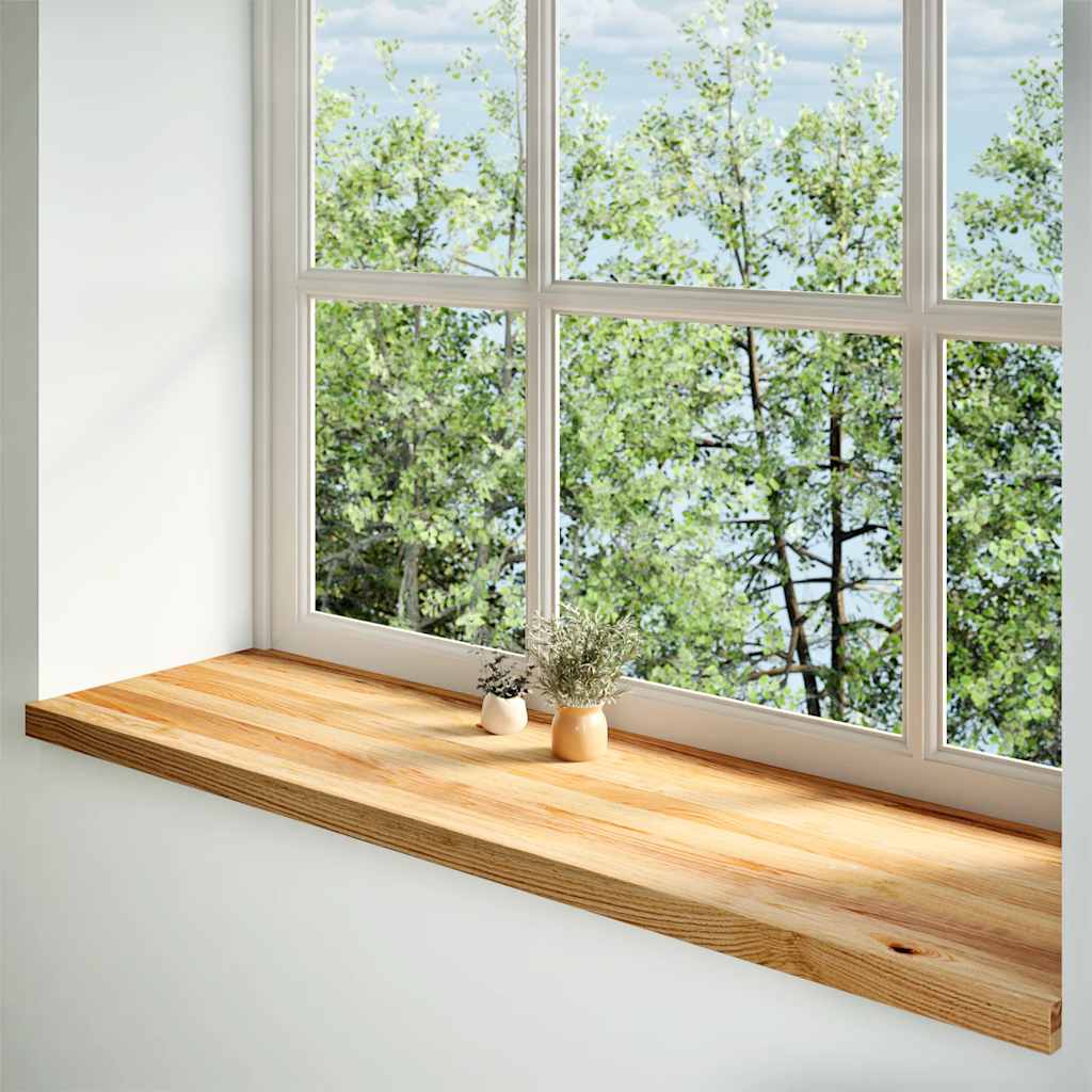 Window Sills 2 pcs Light Brown 140x40x2 cm Solid Wood Oak