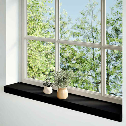 Window Sills 2 pcs Brown Black 80x15x2 cm Solid Wood Oak
