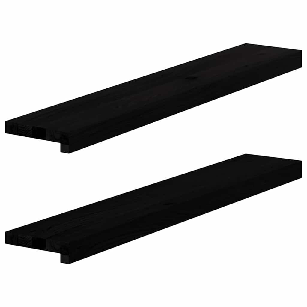 Window Sills 2 pcs Brown Black 90x15x2 cm Solid Wood Oak
