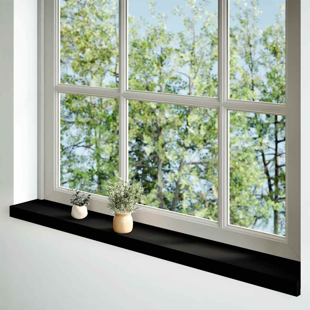 Window Sills 2 pcs Brown Black 140x15x2 cm Solid Wood Oak