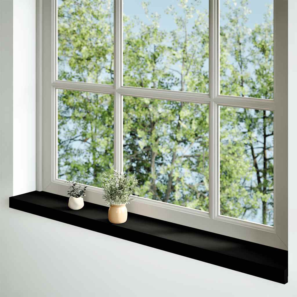 Window Sills 2 pcs Brown Black 160x15x2 cm Solid Wood Oak