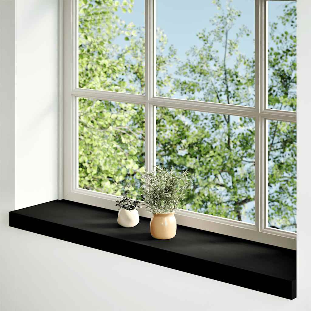 Window Sills 2 pcs Brown Black 80x20x2 cm Solid Wood Oak