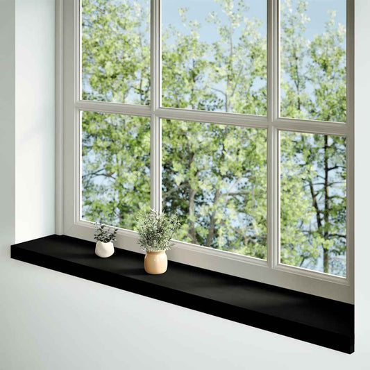 Window Sills 2 pcs Brown Black 160x20x2 cm Solid Wood Oak