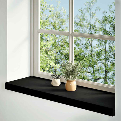 Window Sills 2 pcs Brown Black 80x25x2 cm Solid Wood Oak