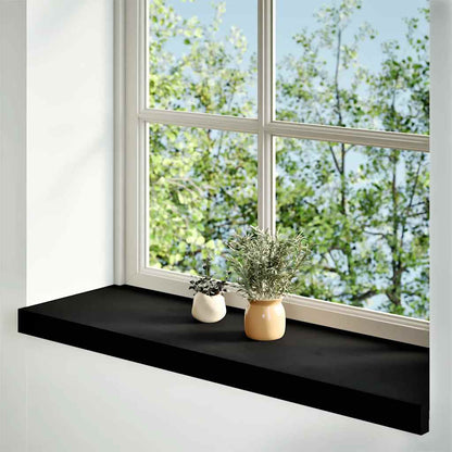 Window Sills 2 pcs Brown Black 80x30x2 cm Solid Wood Oak