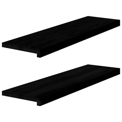 Window Sills 2 pcs Brown Black 90x30x2 cm Solid Wood Oak