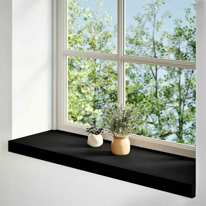 Window Sills 2 pcs Brown Black 90x30x2 cm Solid Wood Oak