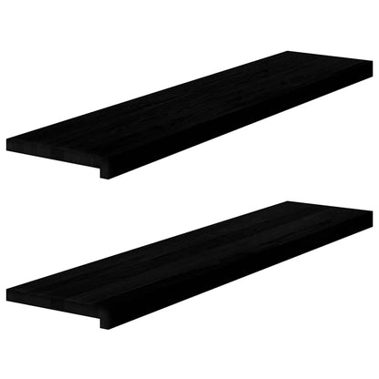 Window Sills 2 pcs Brown Black 110x30x2 cm Solid Wood Oak
