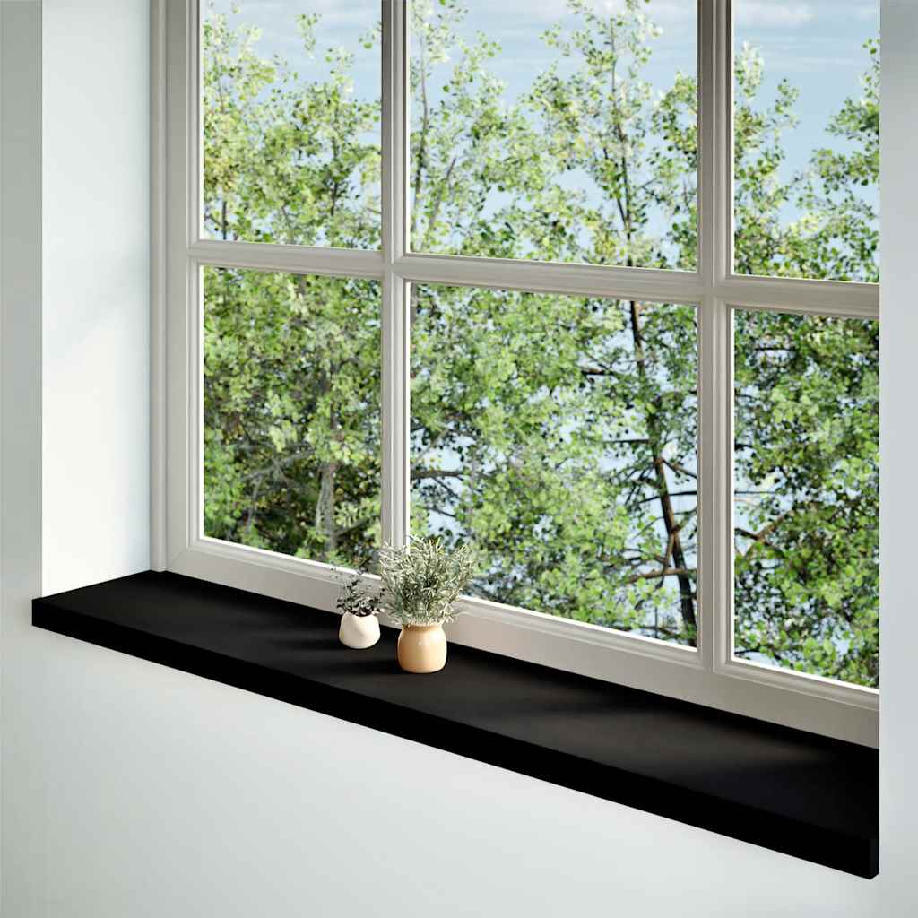 Window Sills 2 pcs Brown Black 140x30x2 cm Solid Wood Oak