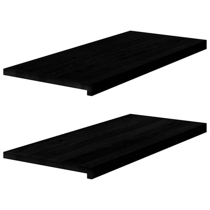 Window Sills 2 pcs Brown Black 90x40x2 cm Solid Wood Oak