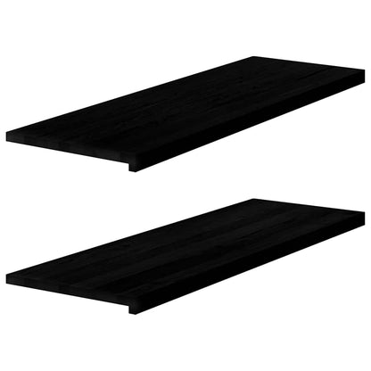 Window Sills 2 pcs Brown Black 120x40x2 cm Solid Wood Oak