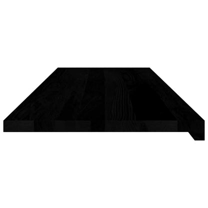 Window Sills 2 pcs Brown Black 120x40x2 cm Solid Wood Oak
