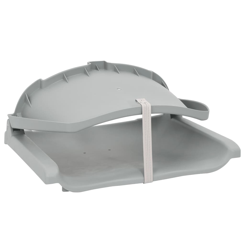 2 Piece Foldable Boat Seat Set No Pillow Grey 48x51x41 cm