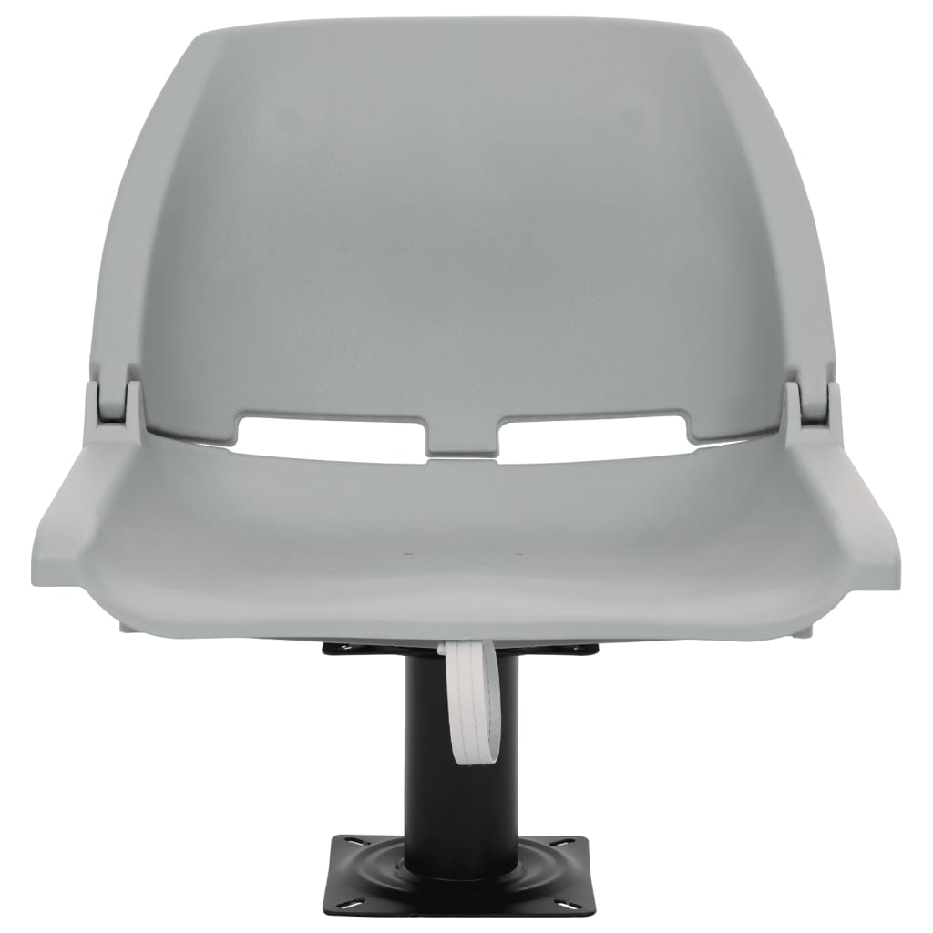 4 Piece Foldable Boat Seat Set No Pillow Grey 48x51x41 cm