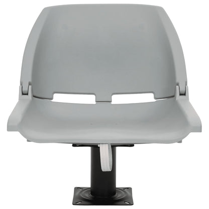 4 Piece Foldable Boat Seat Set No Pillow Grey 48x51x41 cm